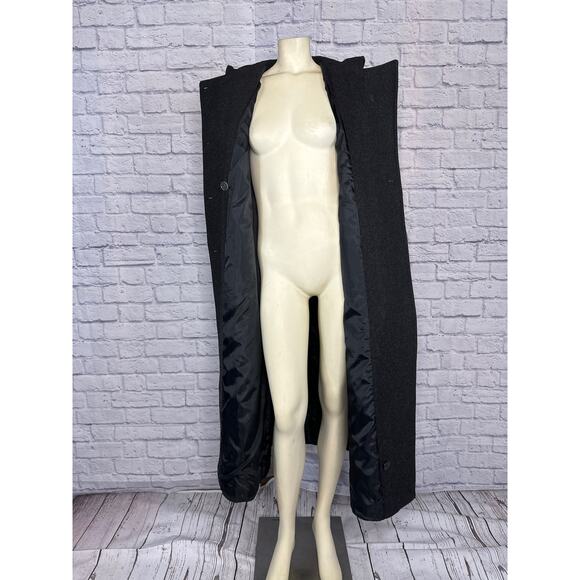 American Vintage 90s Jason Kole hooded double breasted gray long pea coat size 4 - Picture 9 of 13